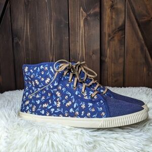 TOMS| Deep Cobalt Floral Camarillo Hi-Top Lace Up  Sneaker
